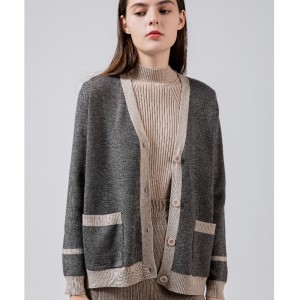 Módní Trend Casual Joker Weave Hemp pletený krátký kabát 69012n